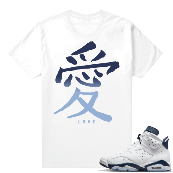 Midnight Navy 6s  Tees White Love