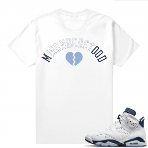 Midnight Navy 6s  Tees White Misunderstood Mood