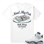 Midnight Navy 6s  Tees White Need my Cut