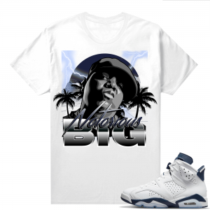 Midnight Navy 6s  Tees White Notorious