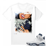 Midnight Navy 6s  Tees White On My Grind