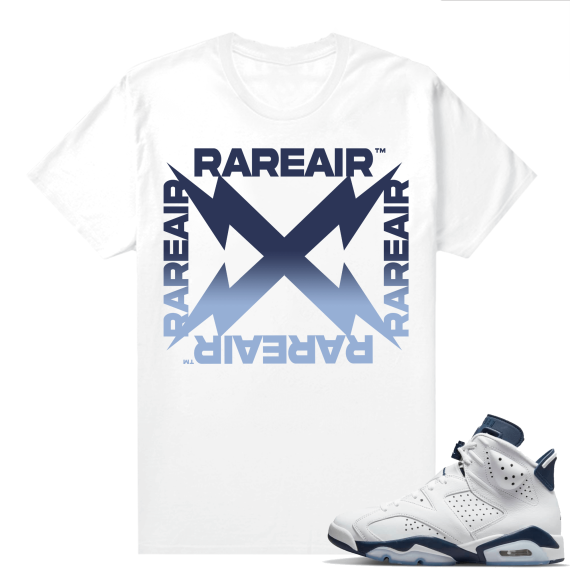 Midnight Navy 6s  Tees White Rare Air Bolts