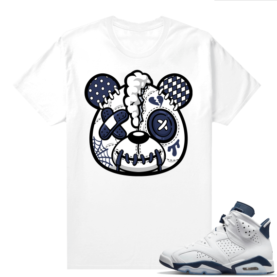 Midnight Navy 6s  Tees White SZY Heartbreak Bear