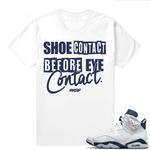 Midnight Navy 6s  Tees White Shoe Contact