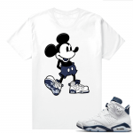 Midnight Navy 6s  Tees White Sneakerhead Mickey