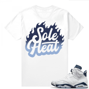 Midnight Navy 6s  Tees White Sole Heat