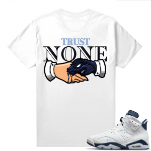 Midnight Navy 6s  Tees White Trust None