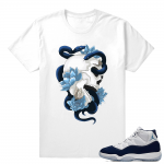 Midnight Navy Sneaker tees White T shirt Serpent Skull