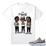 Migos shirt  Cool Grey 11 low  White tee