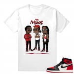 Migos t shirt Bred toe 1s - White t shirt