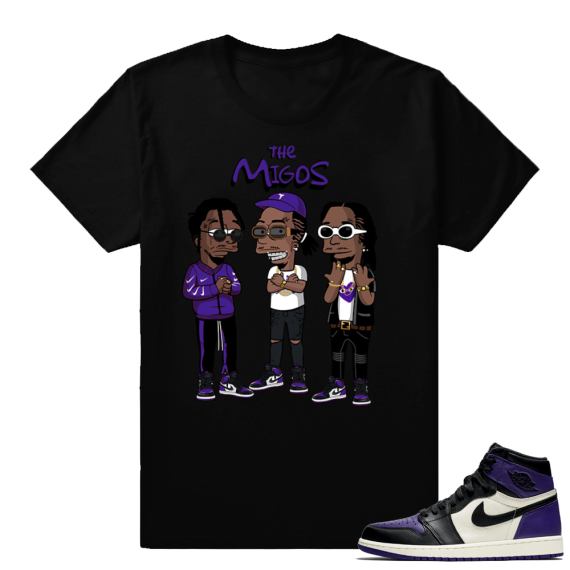 Migos t shirt Court Purple 1s | Migos | Black shirt