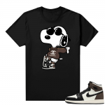 Mocha 1s sneaker tees shirts - Black - Fly Snoopy