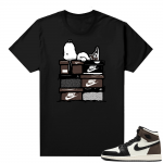 Mocha 1s sneaker tees shirts - Black - Sneakerhead Snoopy