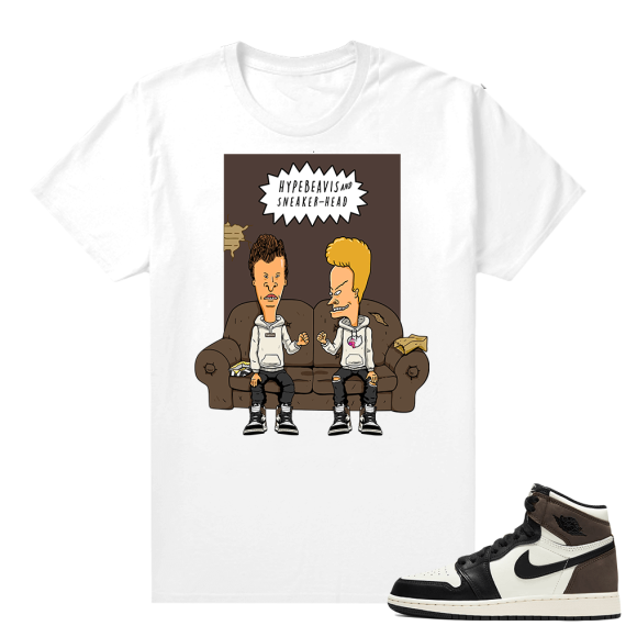 Mocha 1s sneaker tees shirts - White - Hype Beavis and SneakerHead