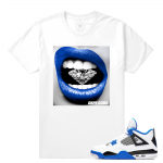 Match Jordan 4 Motorsport | Diamond Lips | White T shirt