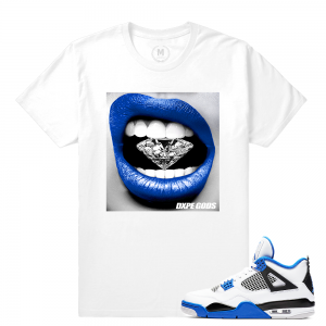 Match Jordan 4 Motorsport | Diamond Lips | White T shirt