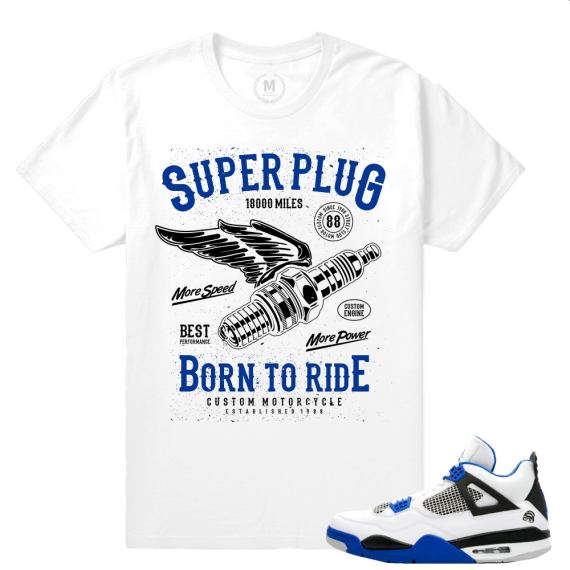 Match Jordan 4 Motorsport | Super Plug | White T shirt