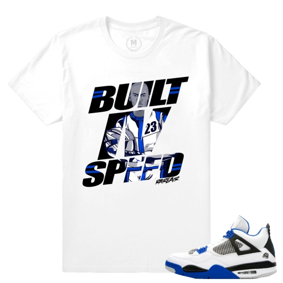 Match Jordan 4 Motorsport | Built 4 Speed | White T shirt