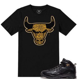 Match NYC 10 Jordan Retros |Bull Drip| Black T shirt