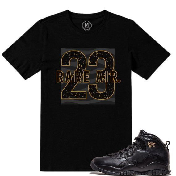 Match NYC 10 Jordan Retros |Rare Air 23| Black T shirt