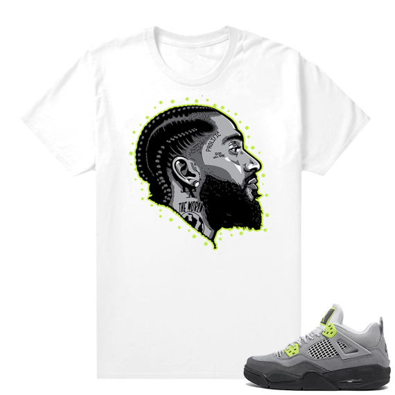 Neon 4s Air Max 95 shirt outfit - White - Prolific