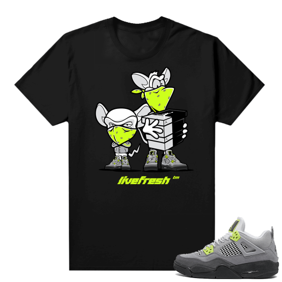 Neon 95 Jordan 4 shirt outfit - Black - Sneaker Heist