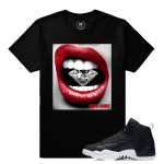 Match Neoprene 12s Jordan Retro | Diamond Lips | Black T shirt