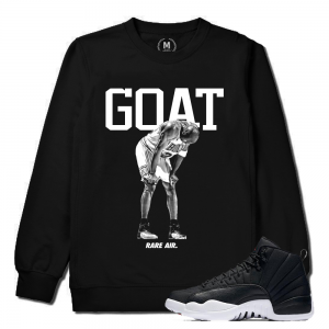 Match Neoprene 12s Jordan Retro | Goat | Black Crewneck Sweatshirt