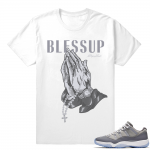 New Jordan 11 Cool Grey Shirt  Bless up  White tee