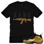 Nike Foamposite One Gold shirts to match | 'AK Roses' sneaker tees shirt Black