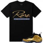 Nike Foamposite One Gold shirts | 'Rare Air Script' sneaker tees shirt Black