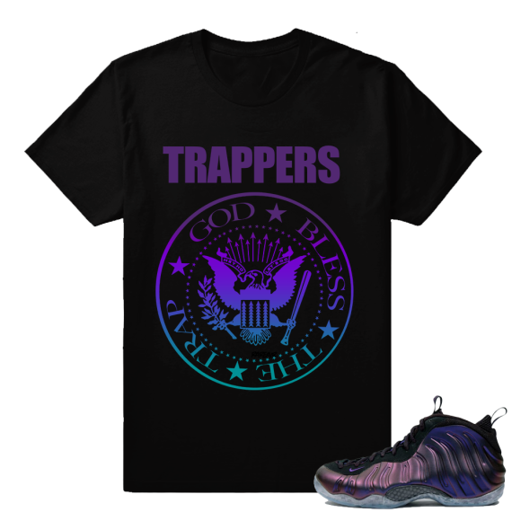 Nike Foamposites - Trappers matching Eggplant t shirt - Black