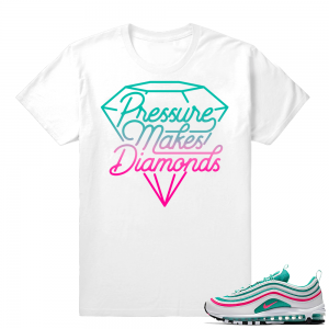 Nike South Beach Air Max 97 Shirt  Pressure Makes Diamonds  White tee