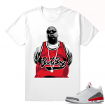 Notorious Big Shirt Katrina 3  Biggie Bad Boy Jersey  White tee