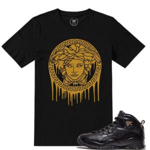 Match NYC 10 Jordan Retros |Medusa Drip| Black T shirt