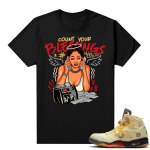 OFF White Jordan 5 Sail Sneaker Tees Shirts - Black - Blessings