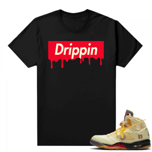 OFF White Jordan 5 Sail Sneaker Tees Shirts - Black - Drippin Box