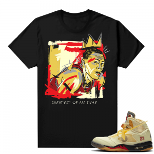 OFF White Jordan 5 Sail Sneaker Tees Shirts - Black - Goat Basquiat