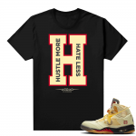 OFF White Jordan 5 Sail Sneaker Tees Shirts - Black - Hustle More