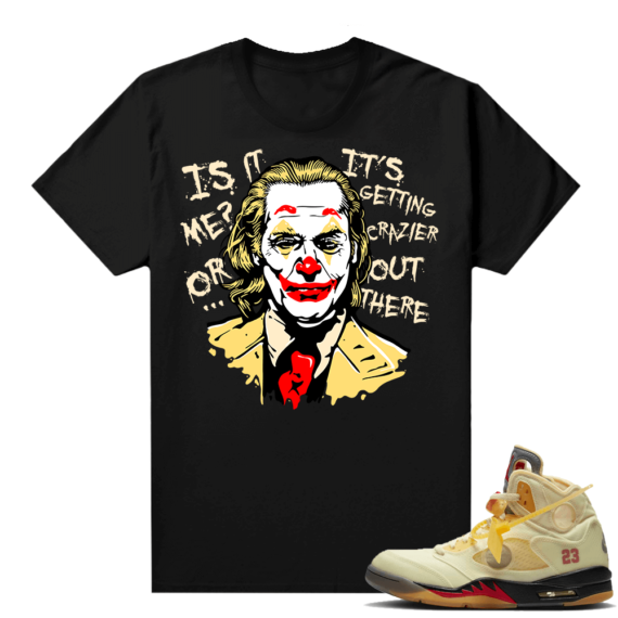 OFF White Jordan 5 Sail Sneaker Tees Shirts - Black - Joker