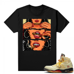 OFF White Jordan 5 Sail Sneaker Tees Shirts - Black - Lit