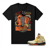 OFF White Jordan 5 Sail Sneaker Tees Shirts - Black - Make Money Not Friends