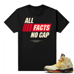 OFF White Jordan 5 Sail Sneaker Tees Shirts - Black - NO CAP