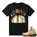 OFF White Jordan 5 Sail Sneaker Tees Shirts - Black - Nipsey Tribute