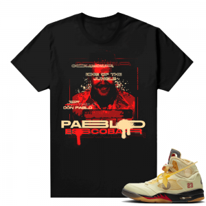 OFF White Jordan 5 Sail Sneaker Tees Shirts - Black - Pablo