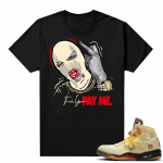 OFF White Jordan 5 Sail Sneaker Tees Shirts - Black - Pay Me