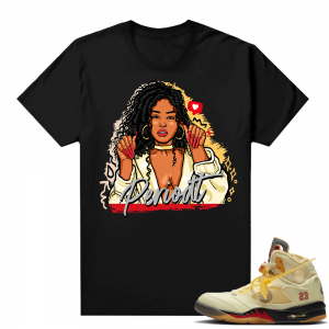 OFF White Jordan 5 Sail Sneaker Tees Shirts - Black - Periodt