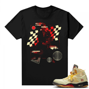 OFF White Jordan 5 Sail Sneaker Tees Shirts - Black - Scarface