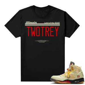 OFF White Jordan 5 Sail Sneaker Tees Shirts - Black - TWO TREY