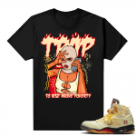 OFF White Jordan 5 Sail Sneaker Tees Shirts - Black - Trap To Rise Above Poverty